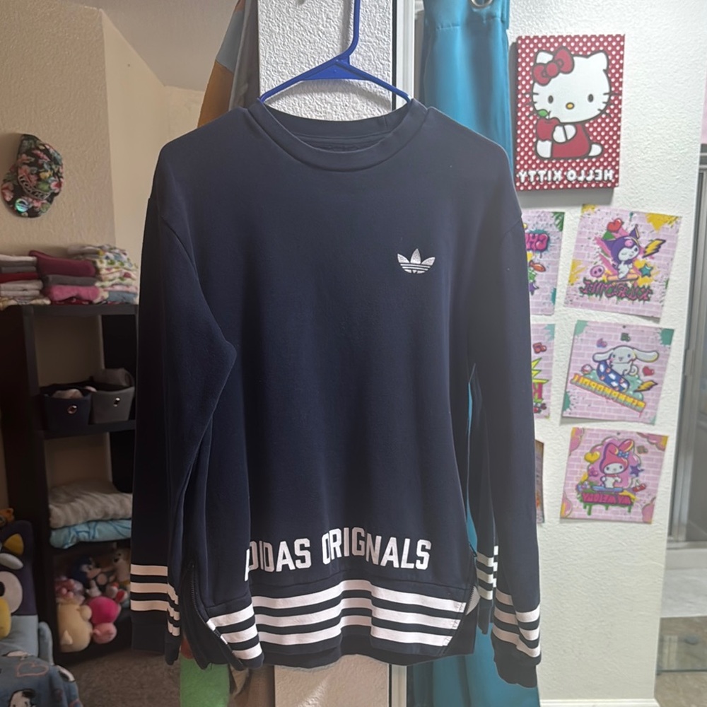 Adidas Originals Navy Crewneck with White Accents
